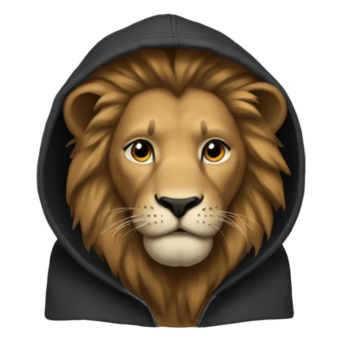 Lion wearing a black hoddie  sticker