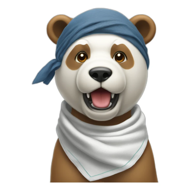 Ours blanc avec un bandana sur lequel est écrit « Nicolas » sticker