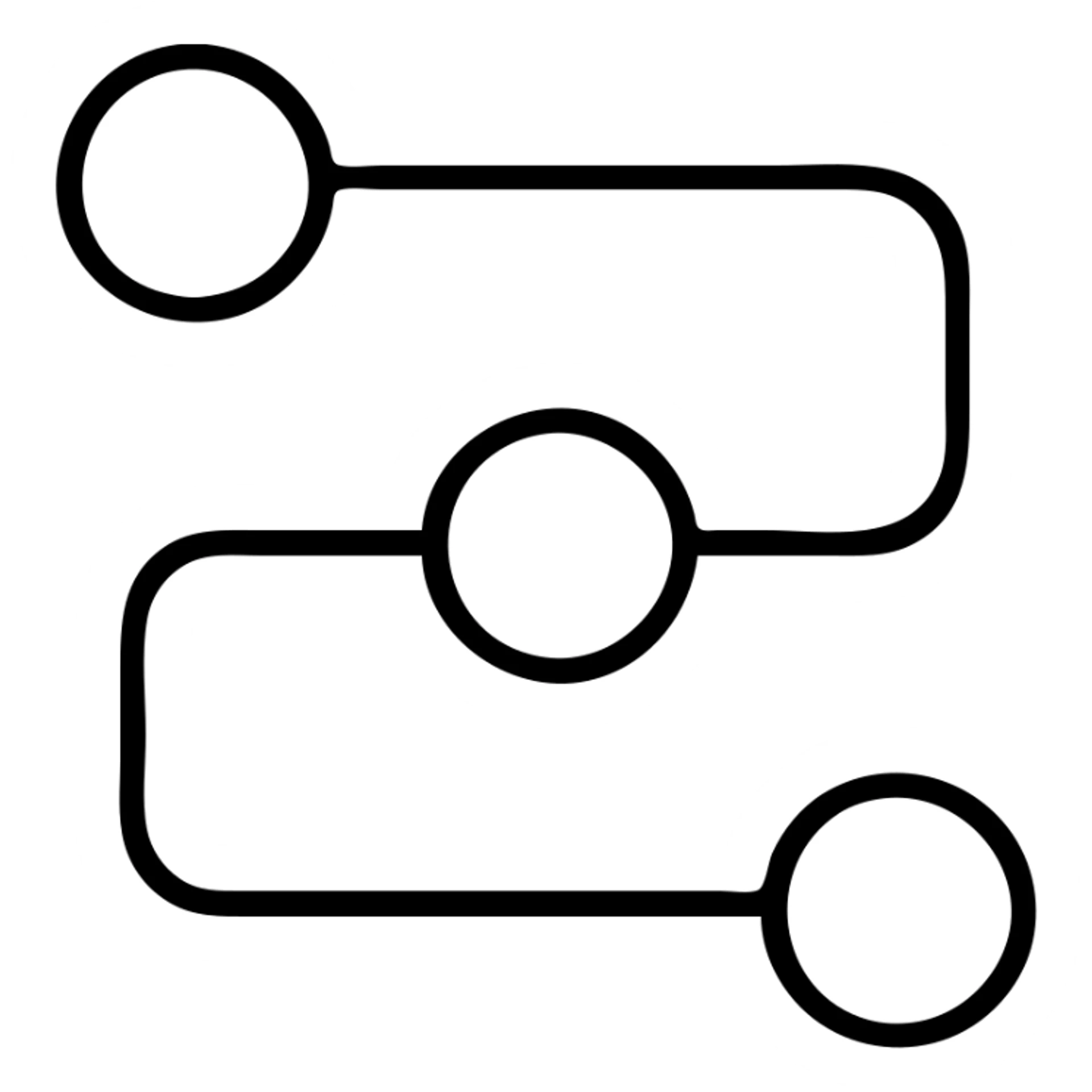 A minimalist observability trace line diagram showing connected service nodes and request path sticker