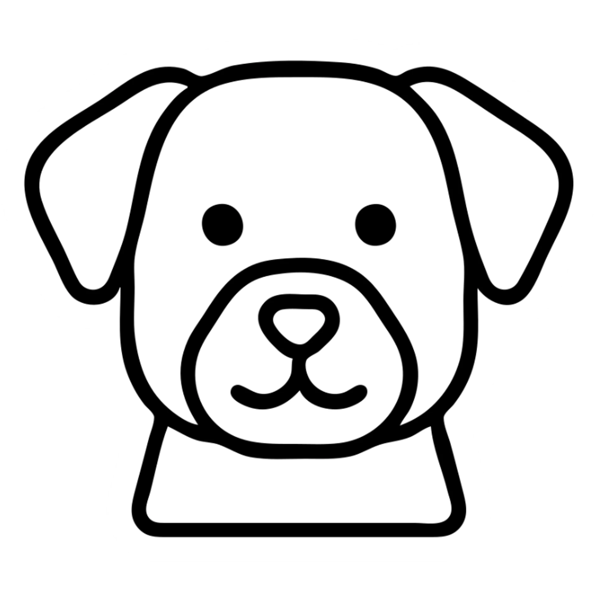 brown and white cartoon dog outlined icon sticker