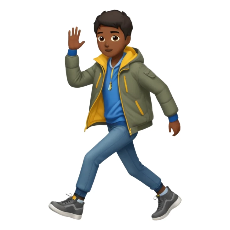 dark-ish skinned teenager with wind circling his feet sticker
