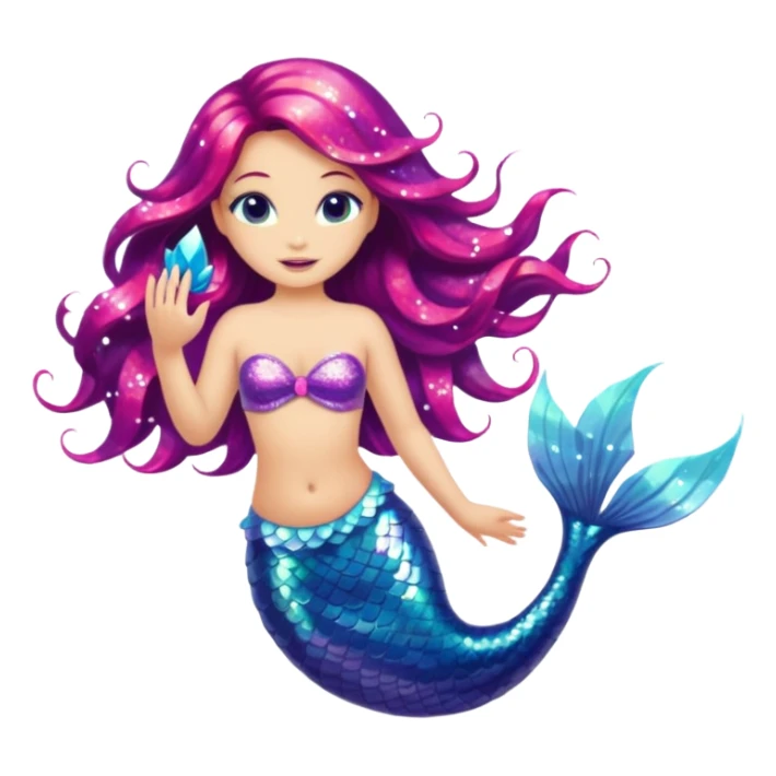 Glitter mermaid sticker