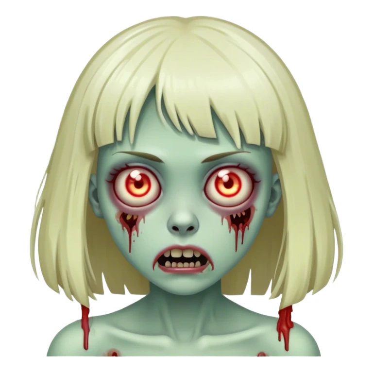 zombie girl with bangs sticker
