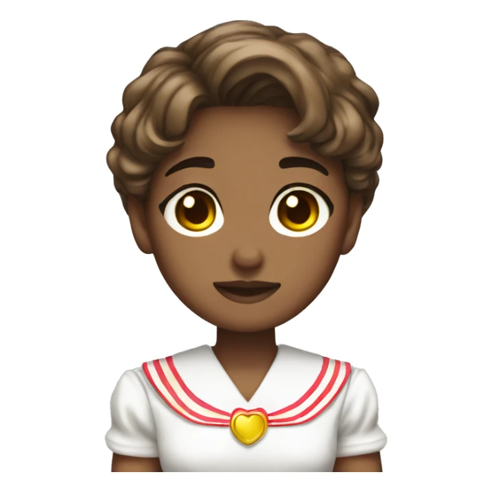 Medium skin tone , brown hair , sailor moon sticker