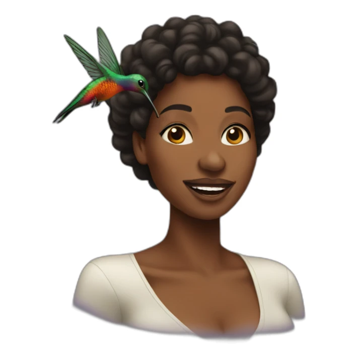 Black women with humming bird sticker