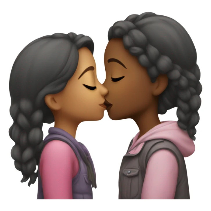 girl kissing girl sticker