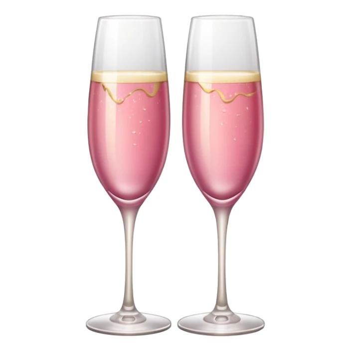 champagne glasses with pink meat champagne giving cheers sticker