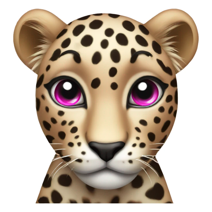 leopard with pink bow and pink eyes sticker