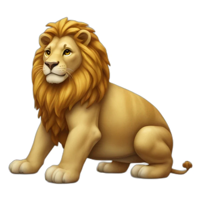 Lion sur le dos d’une tortue sticker