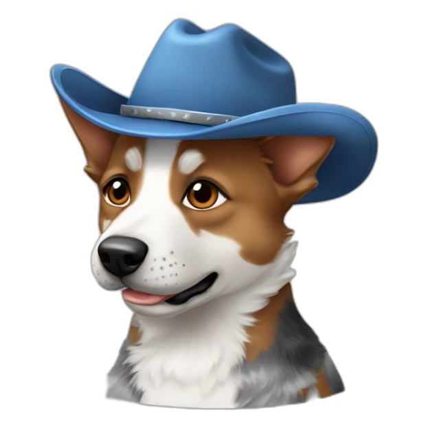 Blue heeler catle dog whith cap cowboy sticker