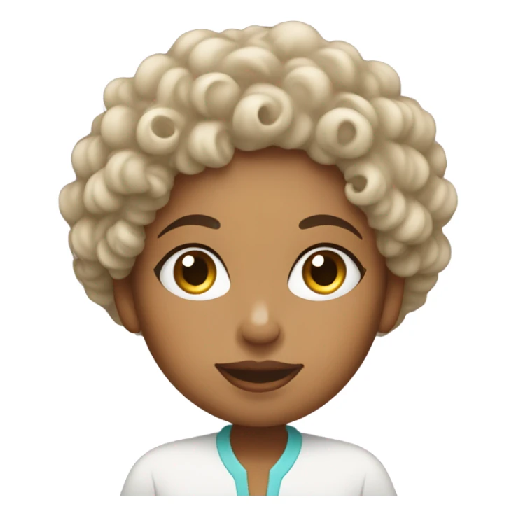 Curly haired woman applying face cream  sticker