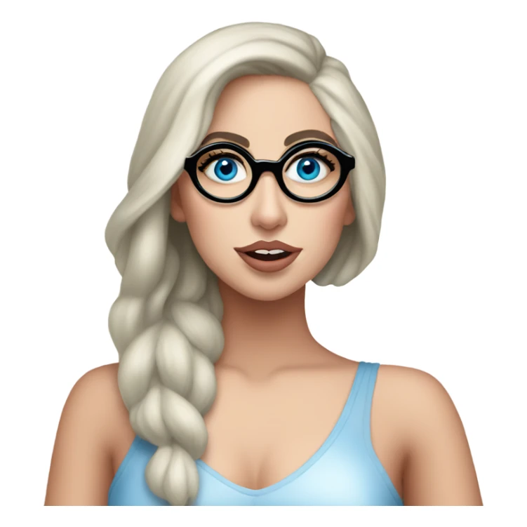 :lady-gaga-sing: blue eyes wearing glasses  sticker