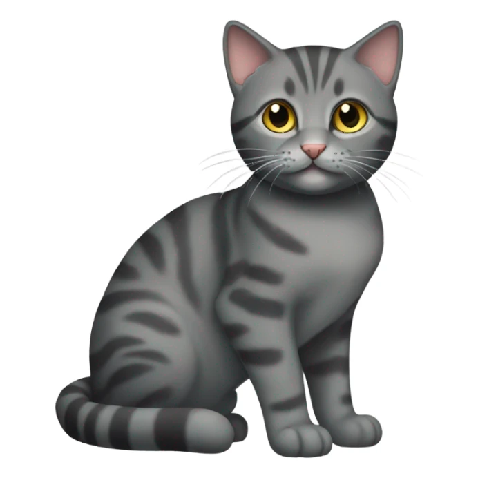 Dark (grey) tabby cat sticker