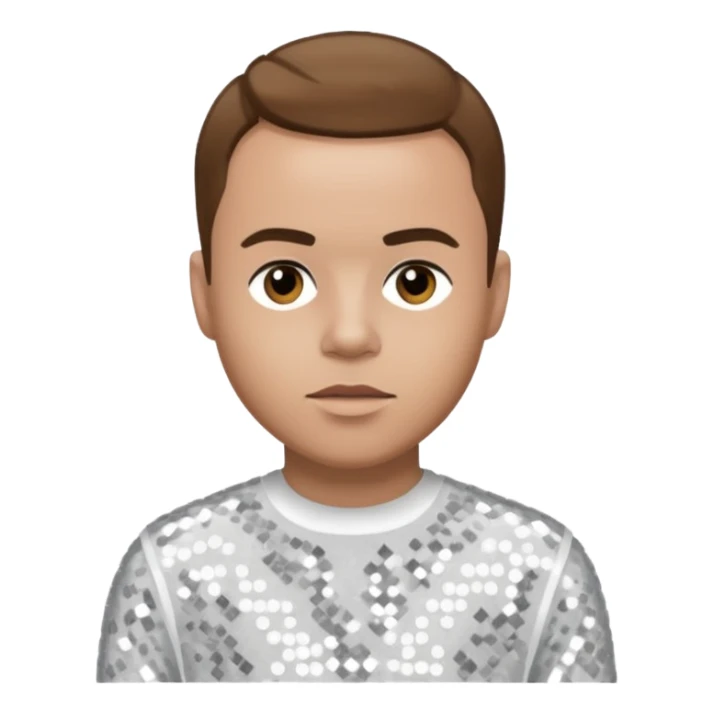 Brian Harvey from East 17 with light skin, brown hair, white sequin outfit sticker