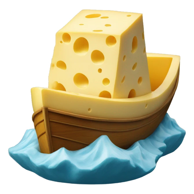 a boat made out of cheese sticker