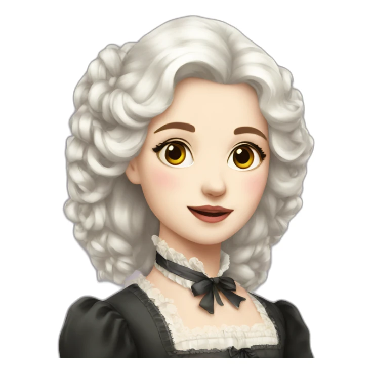 Girl french white hair n victorian era sticker