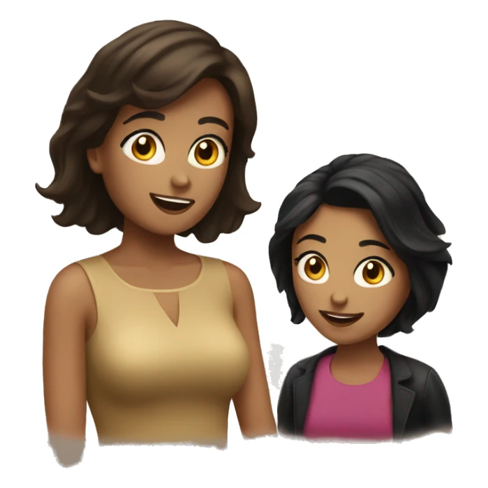 Brunette and black haired woman chatting sticker