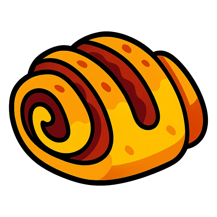 vibrant toon style franzbrötchen pastry sticker