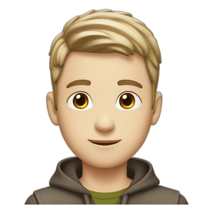 White boy with glass brown and short haircut ￼ sticker