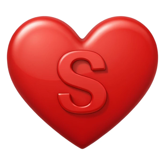 The letter S with a heart  sticker