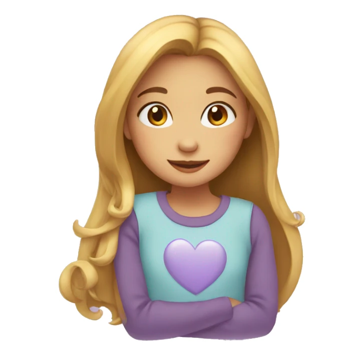 Girl with love heart  sticker