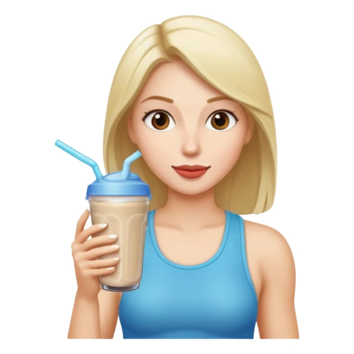 woman eating protein shake sticker