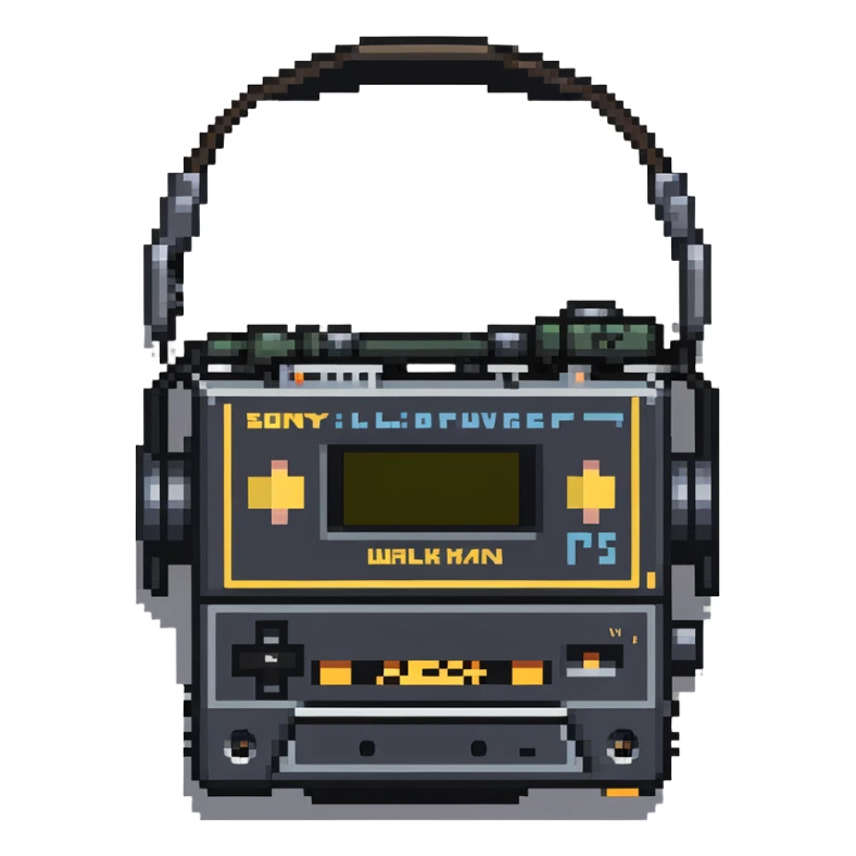 Sony Walkman TPS-L2 cassette player with headphones sticker