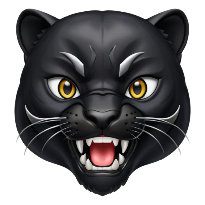 black panther head mouth wide open roaring sticker