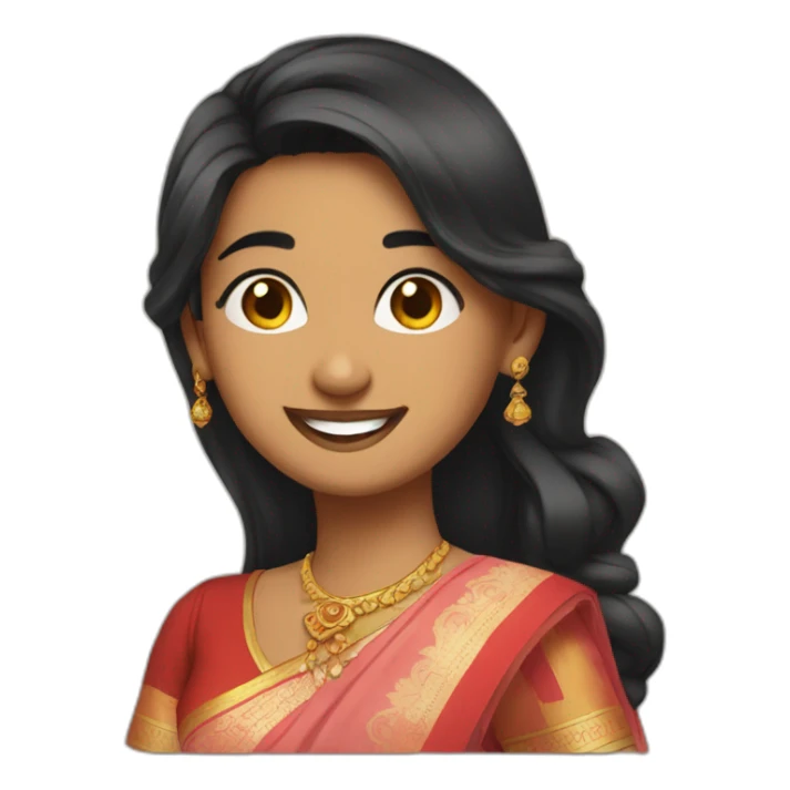 Indian 23 year old female, saree, smiling and winking  sticker