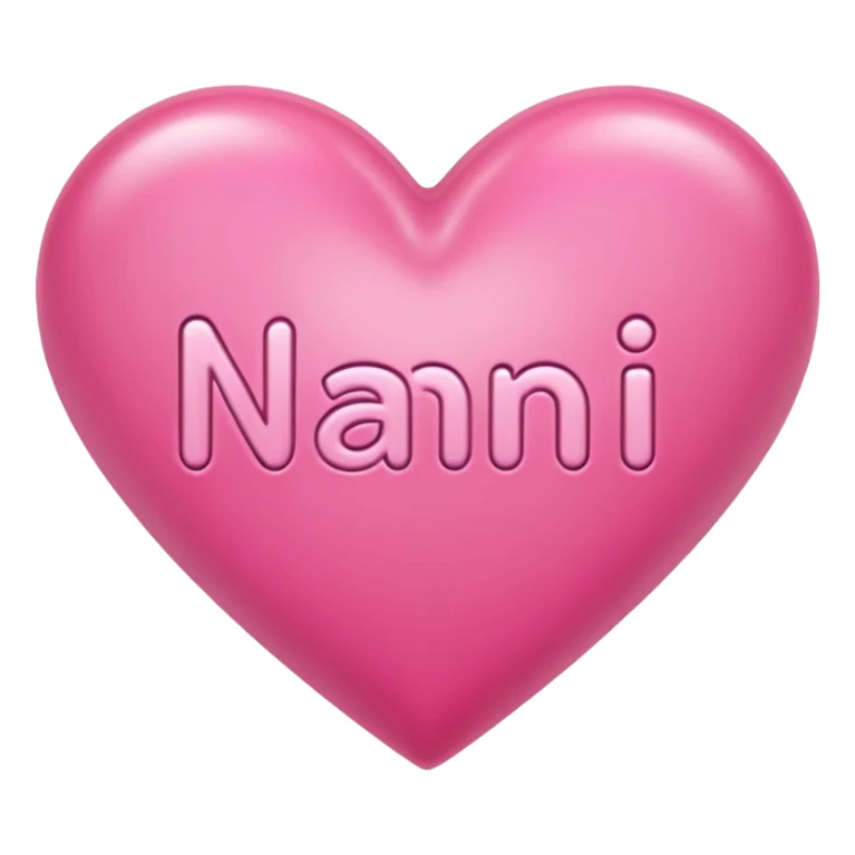 The word Nani in a pink heart sticker