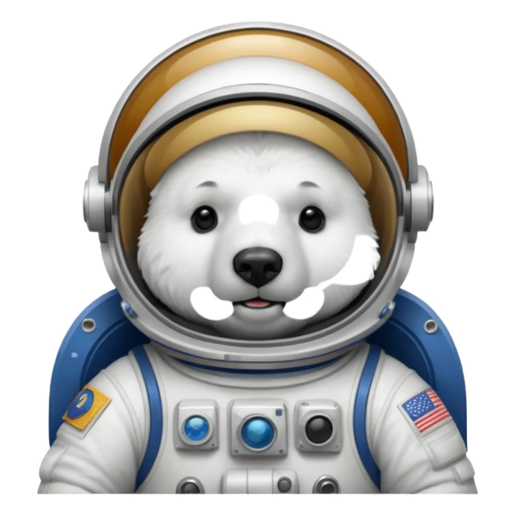 fat polar bear in astronaut helmet sticker