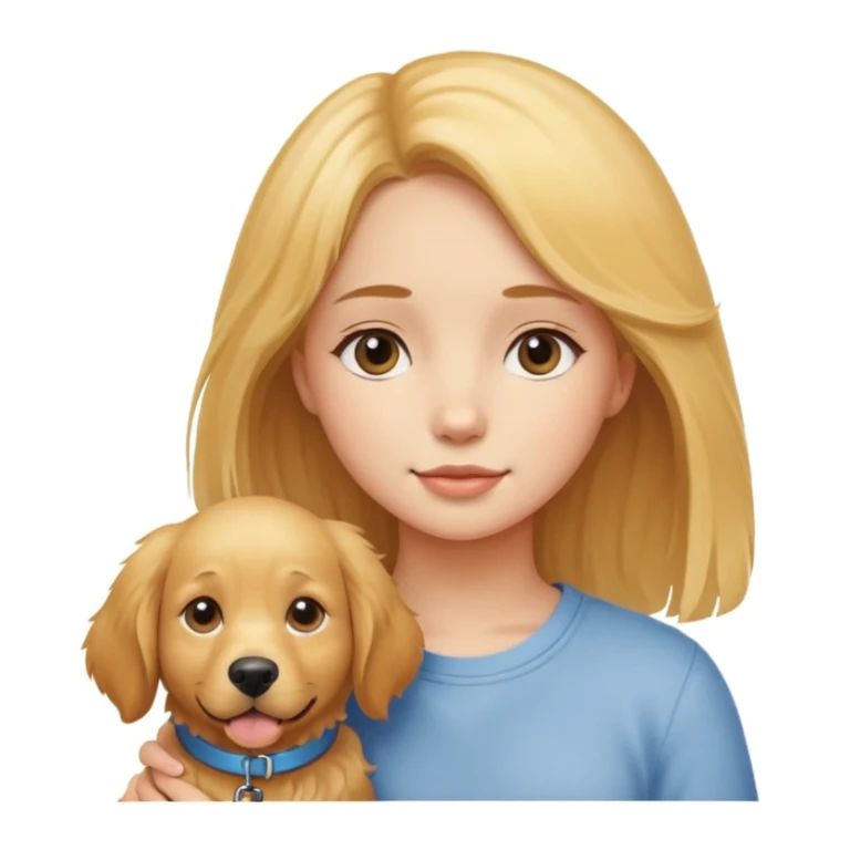 girl and her pet dog sticker