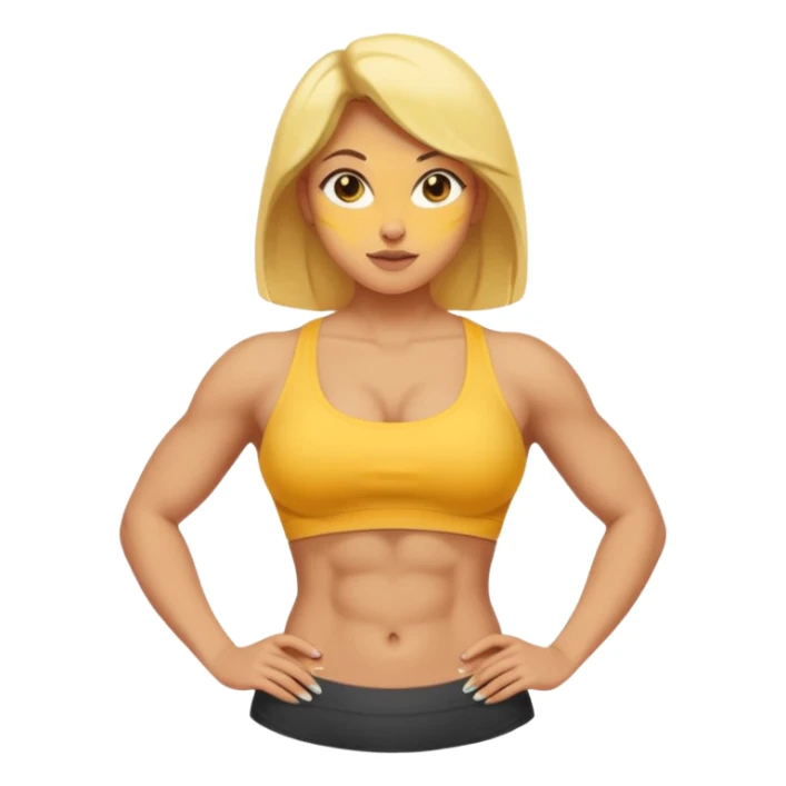 Female abs 6pack core yellow skin curves sticker