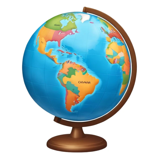A world globe showing continents and oceans, focused on Americas sticker