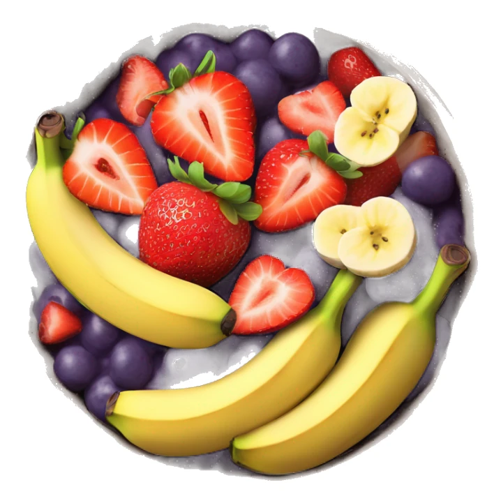 açaí bowl with bananas and strawberries sticker