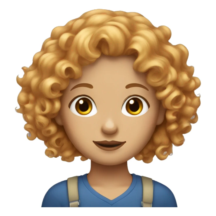strawberry blond curly haired girl sticker