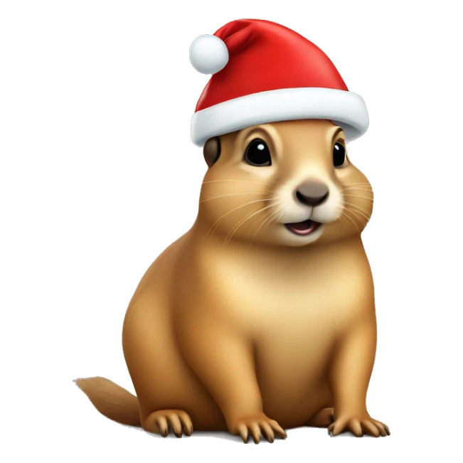 Prairie dog in Santa hat sticker
