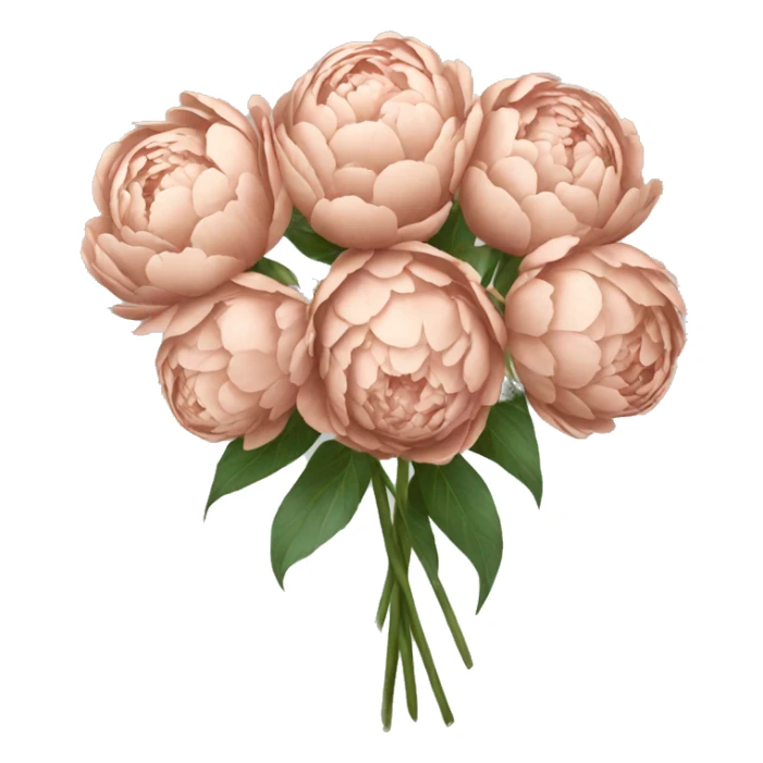 A bouquet of rose gold colored peonies sticker