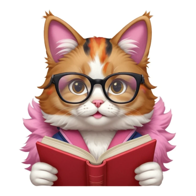 Girly cat reading a book with red alert sirens and rockets flying behind sticker