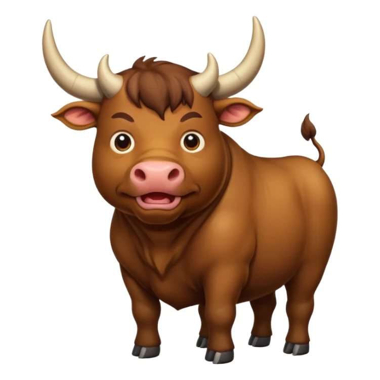 A bull with horns pooping  sticker
