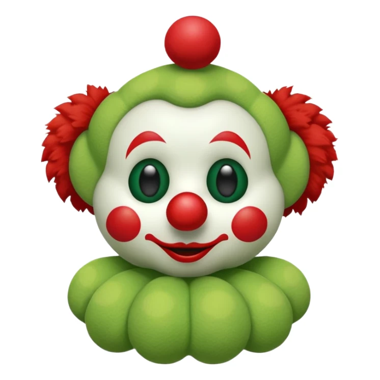green plush toy clown small sticker