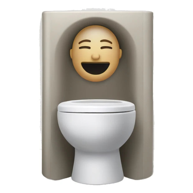 toilet with man’s head coming out sticker