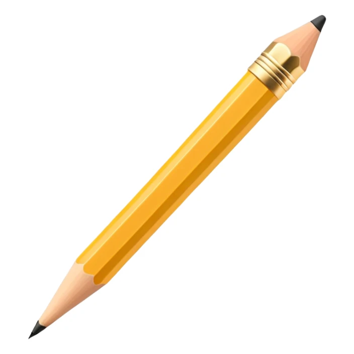 3D perspective Premium golden writing pencil sticker