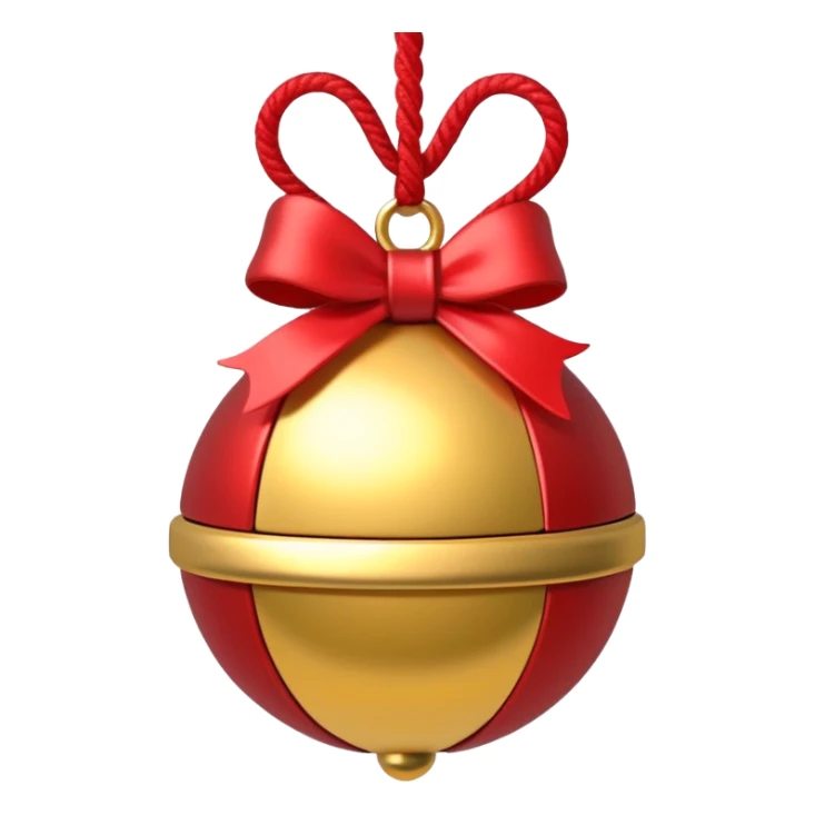 cute jingle bell with red and white rope and floral decoratons sticker