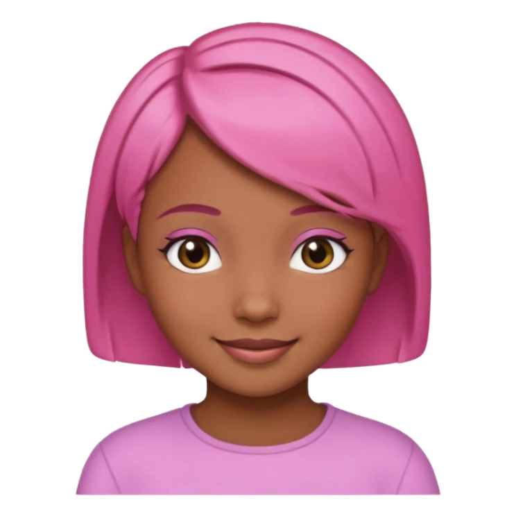Pray girl pink and short hair brown smile sticker