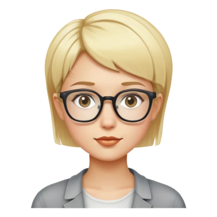  fille blonde cheveux très court  lunette carrée sticker