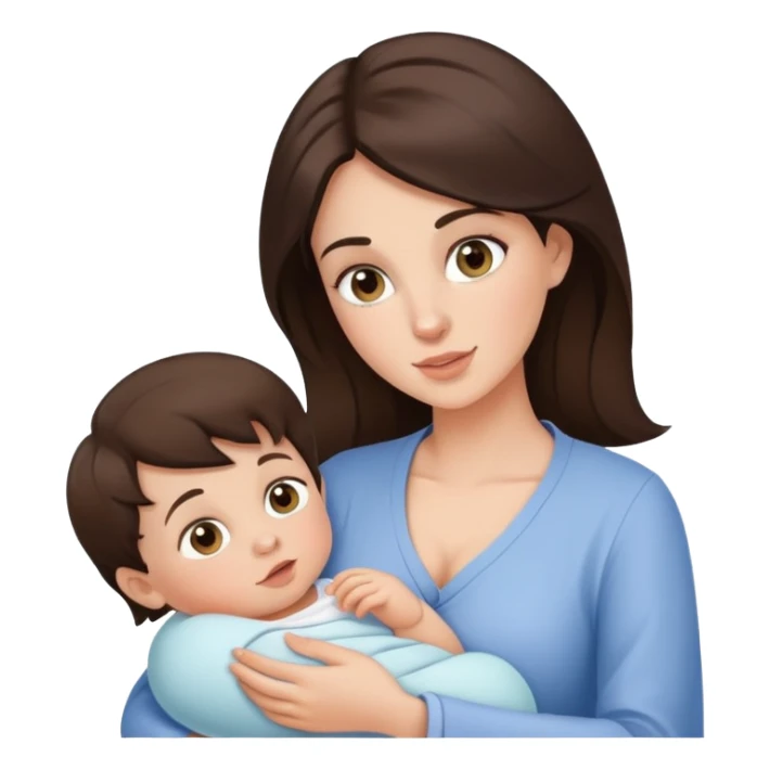 Beautiful brunette nursing baby boy sticker