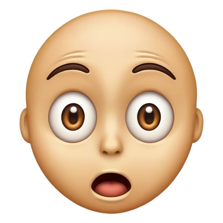 Emoji shocked wide open eyes saying yikes sticker