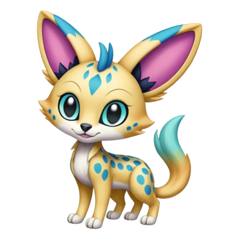Meloetta-Sergal-Serval-Cresselia-Palkia-Stitch-Fakémon-creature-hybrid sticker