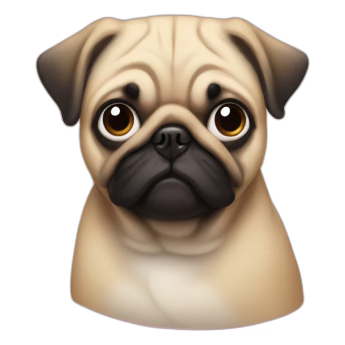 pug with donald trump hair sticker
